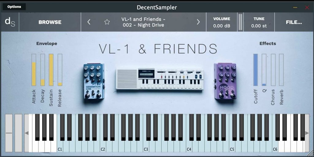 Screenshot of the Casio VL-1 & Friends Sample Library