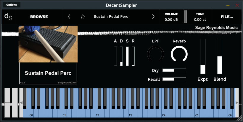 User interface for the Sustain Pedal Perc library