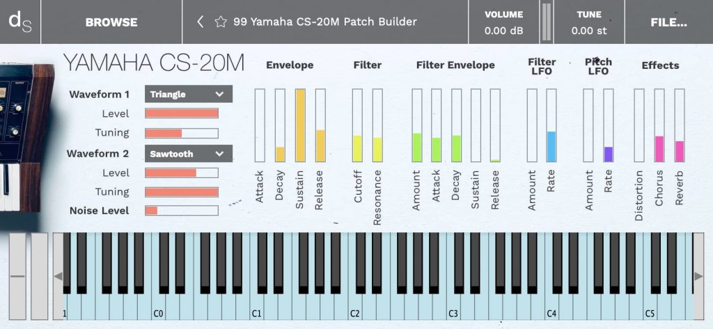 DS Screenshot of Yamaha CS-20M Patch Builder